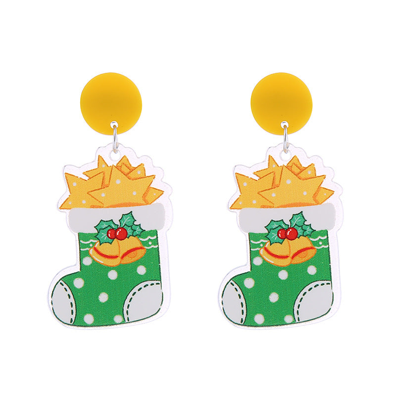 Wholesale Christmas Double-sided Glitter Acrylic Earrings